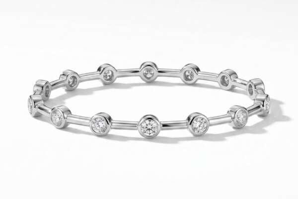 Pulsera Oro Blanco con 19 Diamantes