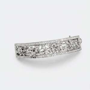 Pinza de Pelo Oro Blanco 14k con Diamantes