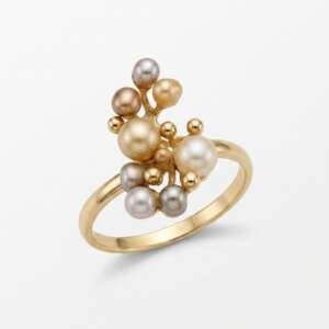 Anillo oro 18k perlas
