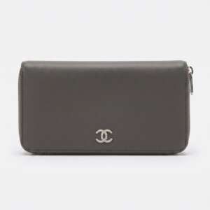Cartera Chanel Doble CC cuero gris