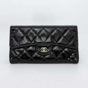Cartera Chanel Classic Flap Wallet charol negro