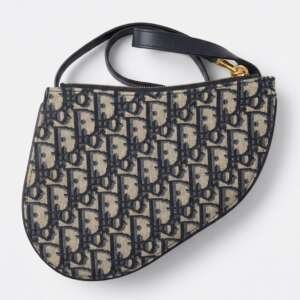 Bolso Christian Dior Saddle Rodeo jacquard azul