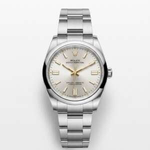 Rolex Oyster Perpetual 124200 esfera plateada