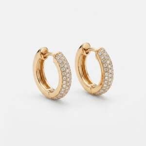 Pendientes peque&ntilde;os de oro 18k con diamantes