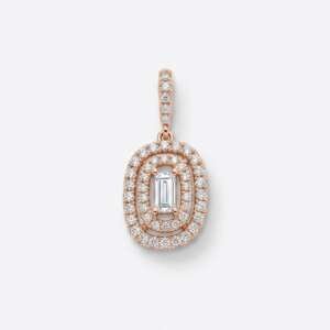Colgante de oro rosa de 18k con diamantes