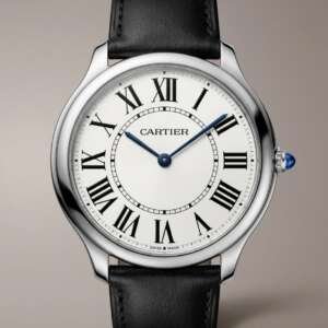 Reloj Cartier Ronde Must de Acero con Correa de Cuero Negra