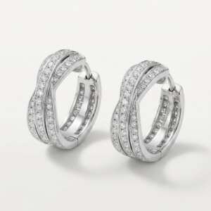Pendientes Cartier Trinity oro blanco 18k pavé diamantes
