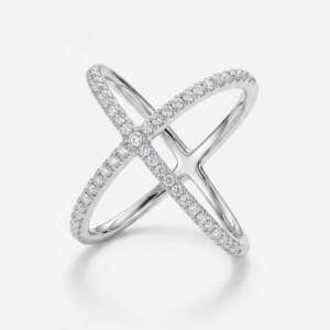 Anillo oro blanco con diamantes talla 52