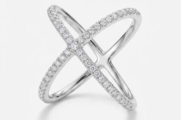 Anillo de Oro Blanco con Diamantes Talla 52