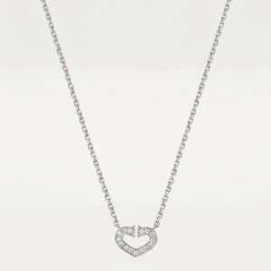 Collar Cartier C de Cartier con corazón en oro blanco 18k y diamantes