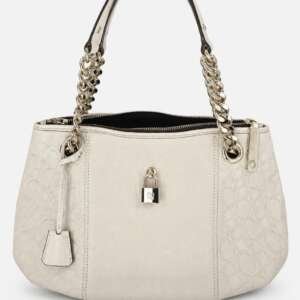 Bolso Carolina Herrera CH de cuero blanco con guardapolvo